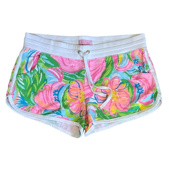 Lilly Pulitzer Women’s Sz M Chrissy Beach Shorts So A Peeling French Terry Pink - Picture 3 of 14